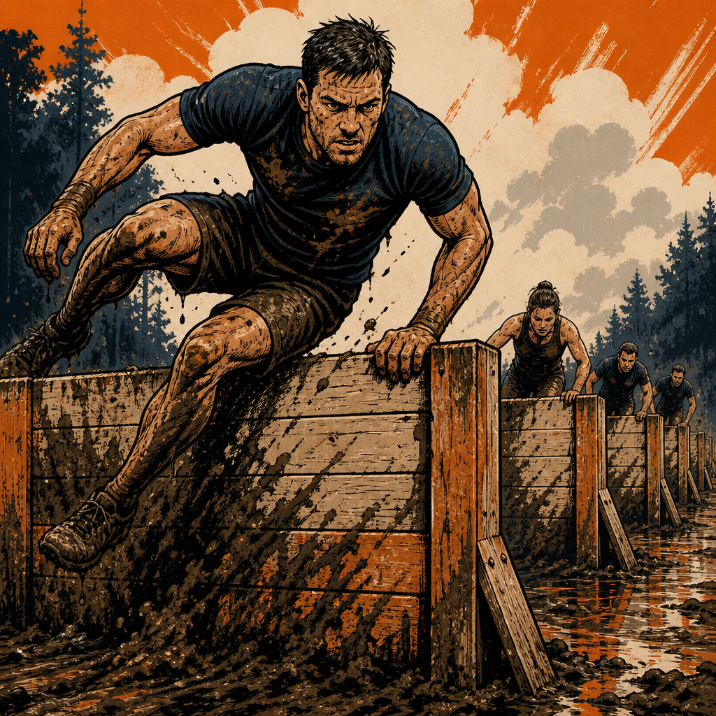 Log hold comic illustration